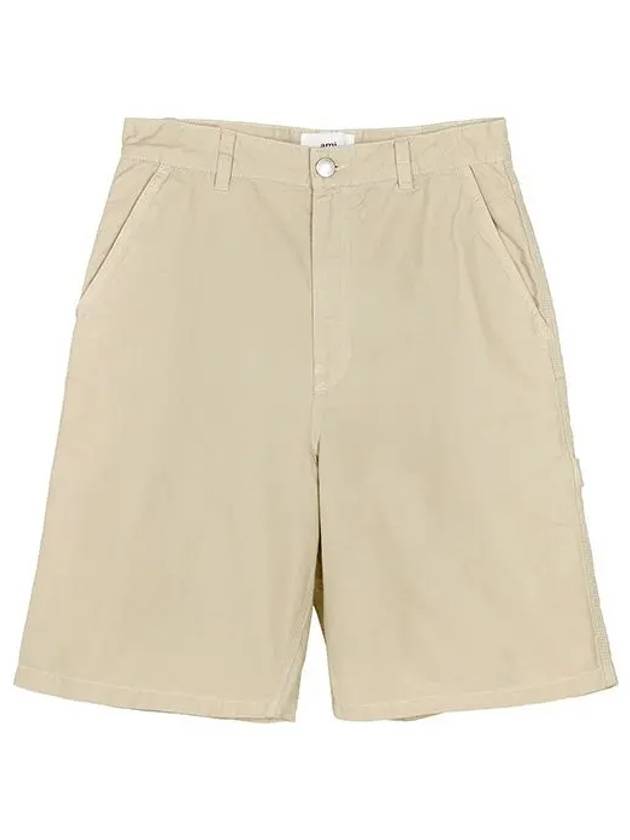 Men's Worker Fit Bermuda Shorts Beige - AMI - BALAAN 5