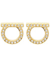 Gancini Crystal Large Earrings Gold - SALVATORE FERRAGAMO - BALAAN 2