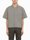 Striped Short Sleeve Shirt Grey - THOM BROWNE - BALAAN 2