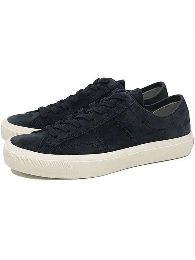 Men's Suede Cambridge Low Top Sneakers Blue - TOM FORD - BALAAN.