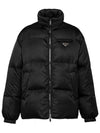 Medium-Length Re-Nylon Reversible Down Padded Jacket Black - PRADA - BALAAN 2