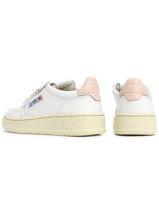 Medalist Pink Tab Leather Low Top Sneakers White - AUTRY - BALAAN 7