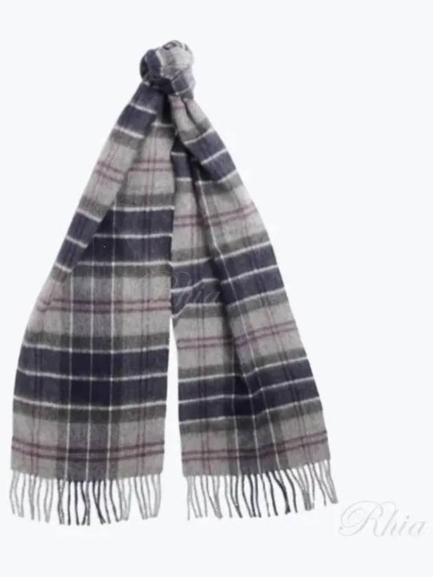 Wool Cashmere Tartan Check Muffler Black Slate - BARBOUR - BALAAN 2