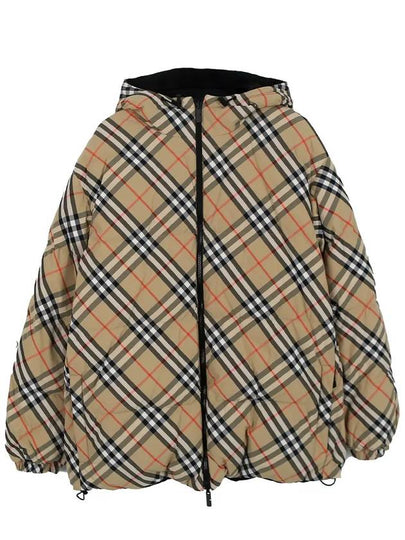 Check Hood Down Padding Beige - BURBERRY - BALAAN 2