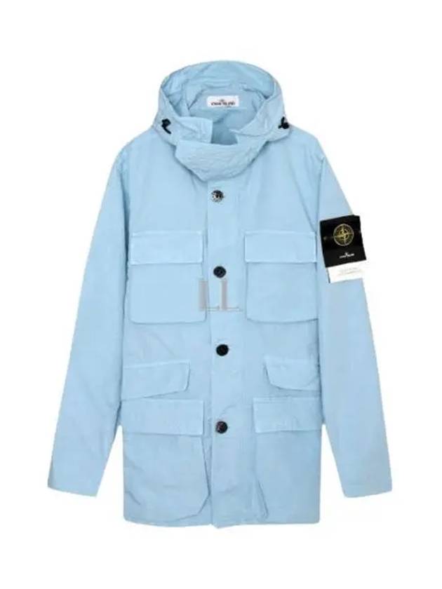 Men's Logo Patch Pocket Detail Jacket Aqua - STONE ISLAND - BALAAN 2