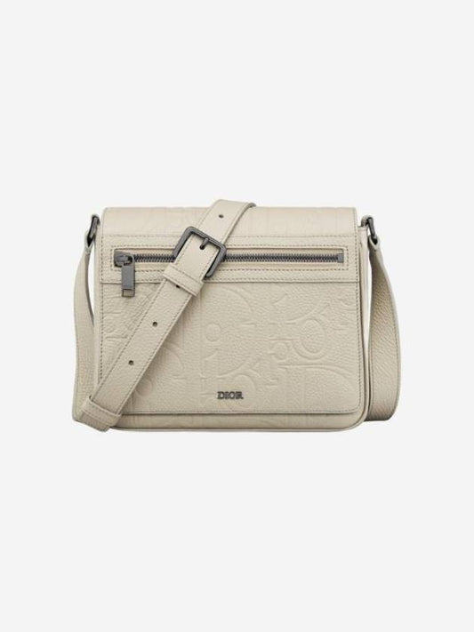 Flap Grained Calfskin Messenger Bag Beige - DIOR - BALAAN 1