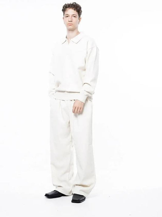 Men s M243PT02IV Jaguard String Rug Pants Ivory - CHANCE'S NOI - BALAAN 1