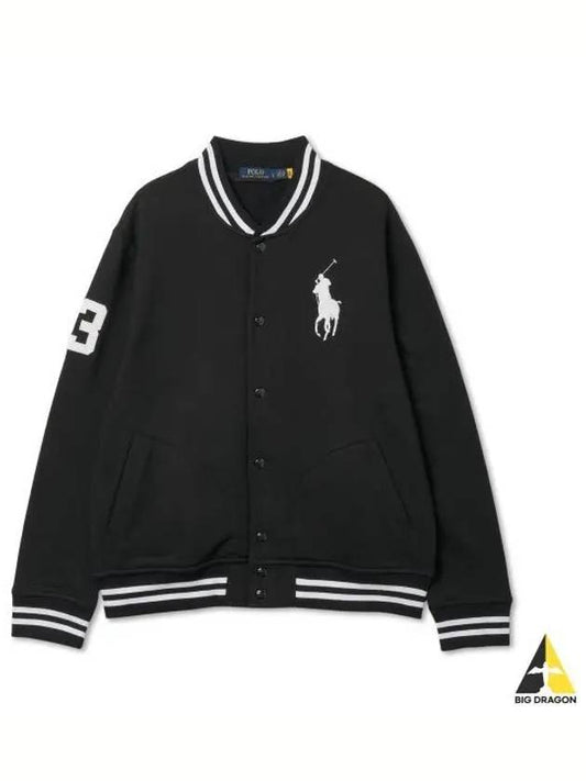 Big Pony Fleece Baseball Jacket Black - POLO RALPH LAUREN - BALAAN 1