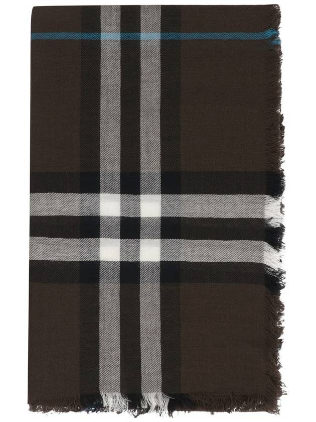 Check Wool Scarf Brown - BURBERRY - BALAAN 3