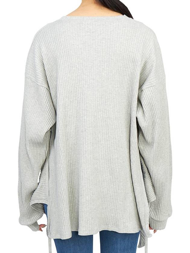 Women's Show Wrap Long Sleeve T-Shirt Grey Melange - BASERANGE - BALAAN 10