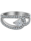 Lovelight Platinum Pear Cut Center Diamond 031 Carat EVVS2 Total 086 Carat Wedding Ring No 10 - FRED - BALAAN 1