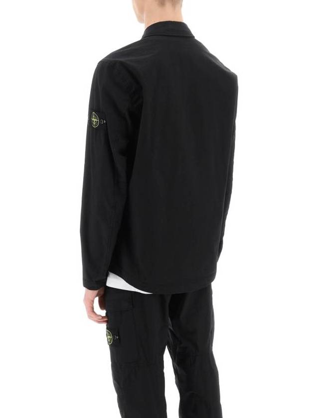 Supima Cotton Twill Stretch-TC Jacket Black - STONE ISLAND - BALAAN 4