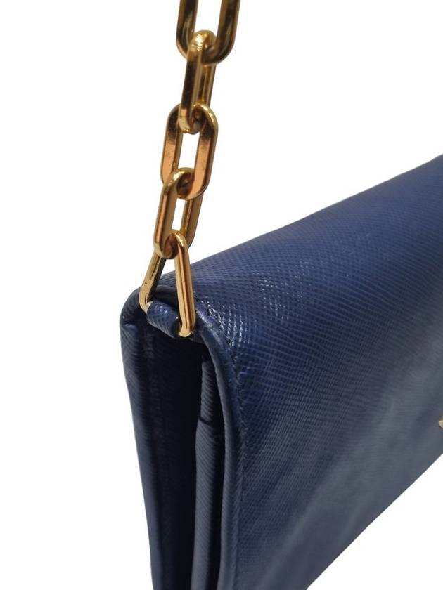 Women s 1M1440 Navy Saffiano Gold Chain Wallet and Mini Cross Bag - PRADA - BALAAN 6