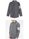 4 Bar Poly Twill Down Shirt Jacket Grey - THOM BROWNE - BALAAN 5