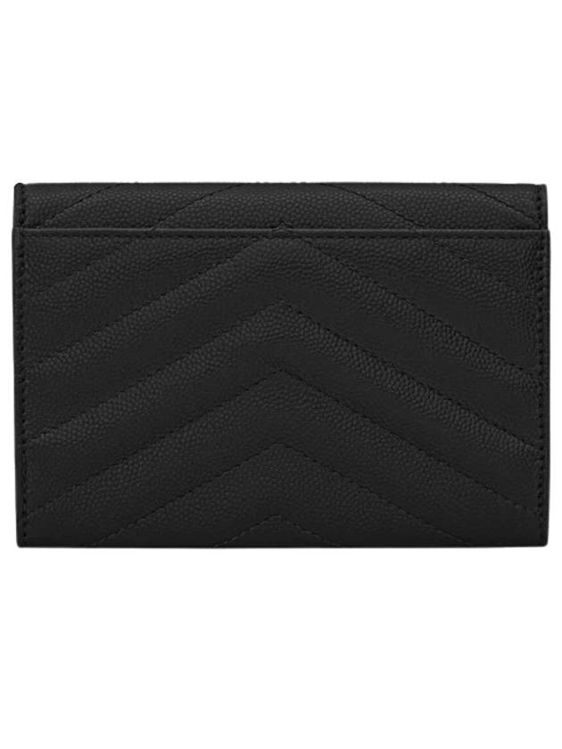 Monogram Envelope Small Half Wallet Black Gold - SAINT LAURENT - BALAAN 4