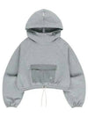 Crop Sweatshirt Big Pocket Hoodie Melange Gray - OFFGRID - BALAAN 5