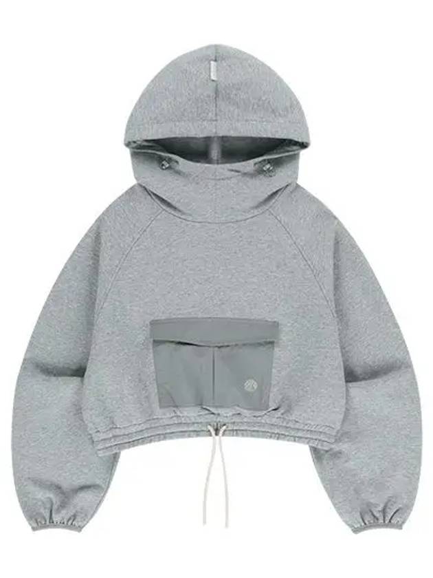 Crop Sweatshirt Big Pocket Hoodie Melange Gray - OFFGRID - BALAAN 5