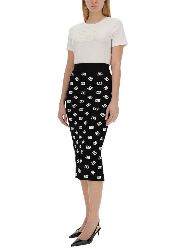 logo jacquard knit midi skirt FXO02TJAIK3 - DOLCE&GABBANA - BALAAN 3