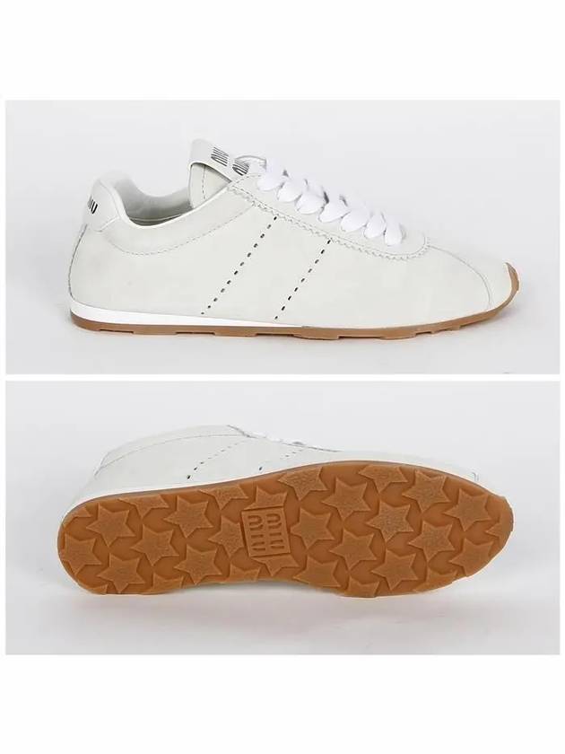 Plum Suede Low Top Sneakers White - MIU MIU - BALAAN 4