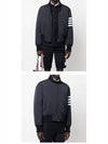 Poly Twill 4-Bar Oversized Knit Down Bomber Jacket Charcoal - THOM BROWNE - BALAAN 5