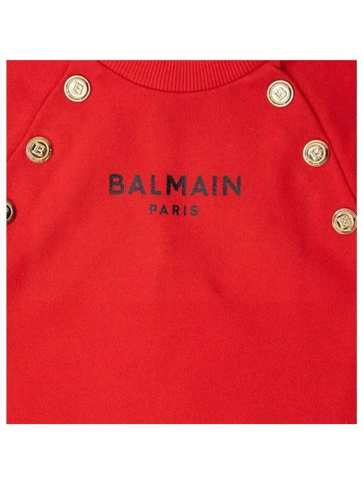 Junior 12 14 Logo Gold Button Jersey Dress - BALMAIN - BALAAN 2