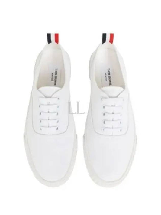 Women's Heritage Cotton Canvas Low Top Sneakers White - THOM BROWNE - BALAAN 2