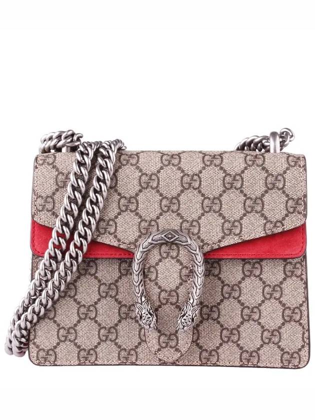 Dionysus GG Supreme Chain Small Canvas Shoulder Bag Beige Red - GUCCI - BALAAN 2