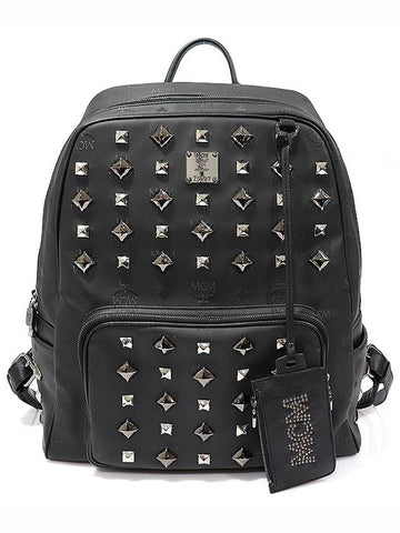 MMK 4SVH01 BK001 Black Honshu Tantris Canvas Studded Backpack - MCM - BALAAN 1