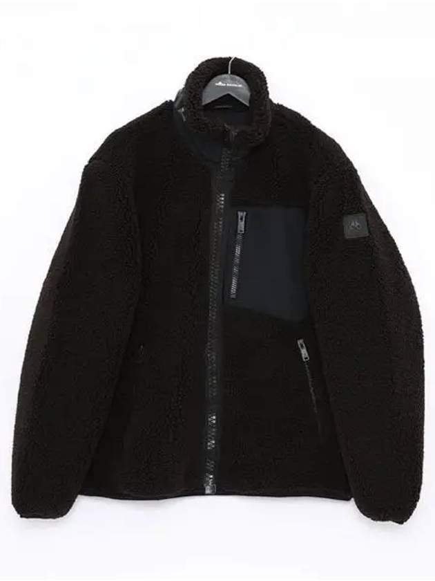 Men's Sagrek Shearling Fleece Zip-Up Jacket Black - MOOSE KNUCKLES - BALAAN 2