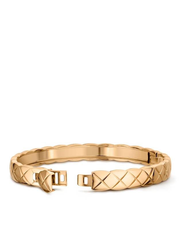 Coco Crush Quilted Diamond Bracelet Gold - CHANEL - BALAAN 3