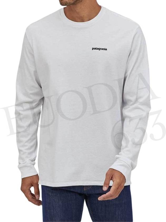 P6 Logo Responsibili Long Sleeve T-Shirt White - PATAGONIA - BALAAN 3