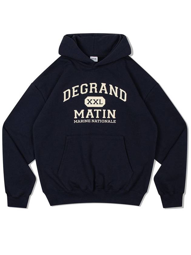 V Heavy Hood Sweat De Grand Hoodie Navy - DE GRAND MATIN - BALAAN 3