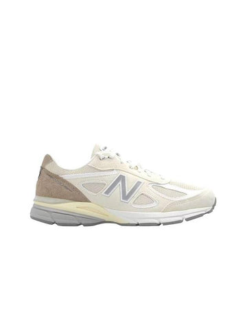 990V4 Low Top Sneakers Cream White - NEW BALANCE - BALAAN 1