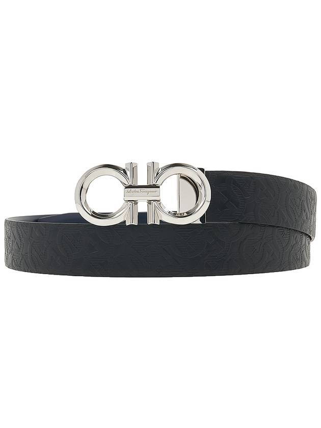 Gancini Buckle Reversible Leather Belt Black - SALVATORE FERRAGAMO - BALAAN 11