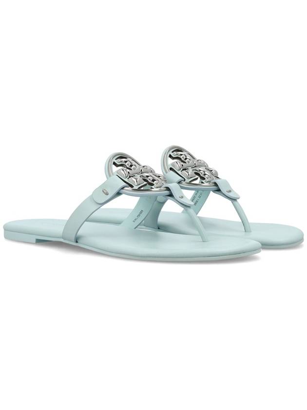 Women's Metal Miller Soft Flip Flops Light Blue - TORY BURCH - BALAAN 4