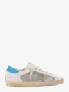 Super Star Leather Suede Low Top Sneakers White Grey Blue - GOLDEN GOOSE - BALAAN 1