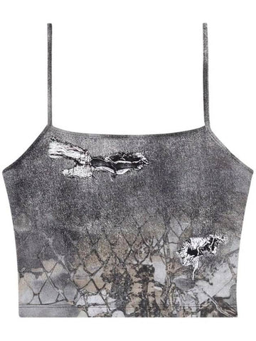 T Halsey Cropped Sleeveless Black - DIESEL - BALAAN 1