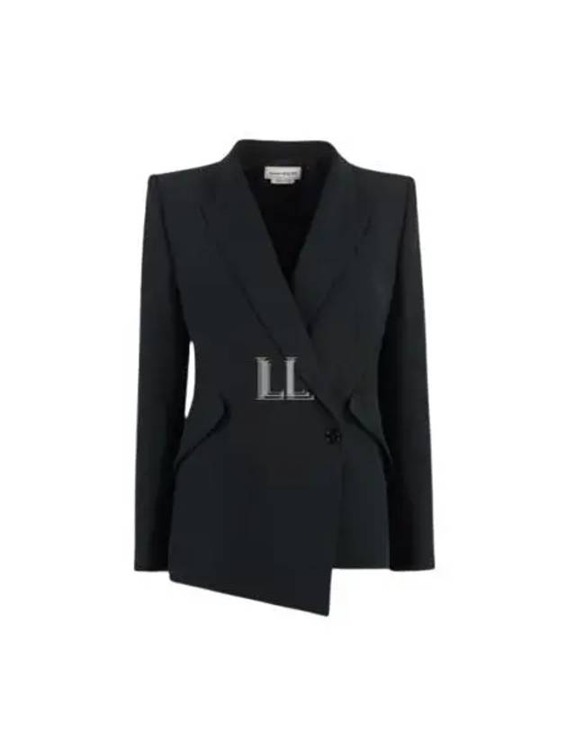 Women's Crepe Blazer Jacket Black - ALEXANDER MCQUEEN - BALAAN 2