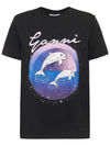 Dolphin Logo Graphic Short Sleeve T-Shirt Black - GANNI - BALAAN 1