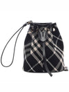 Check Drawstring Pouch Bag Black - BURBERRY - BALAAN 3