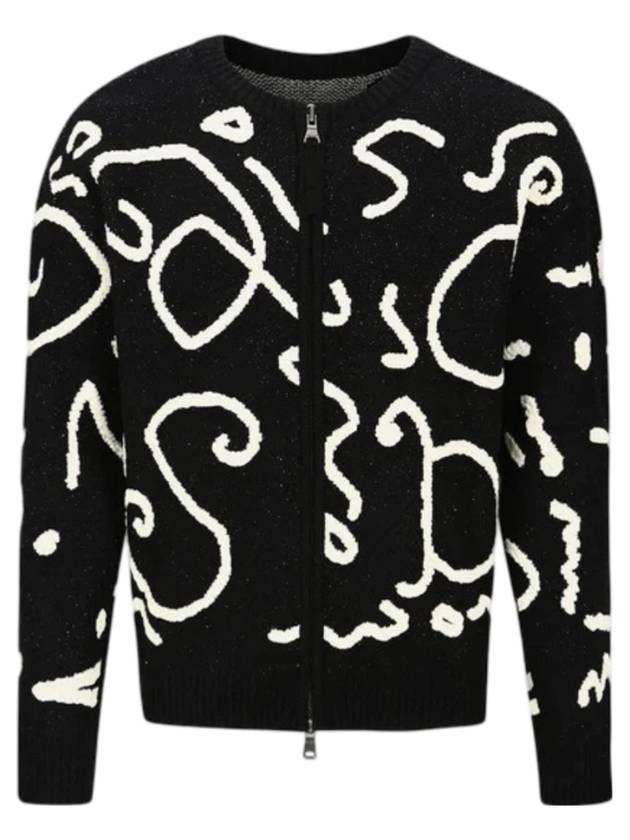 ADSB Logo Crew Neck Cardigan Black - ANDERSSON BELL - BALAAN 1