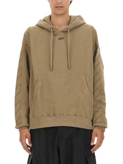 Off Stitch Cotton Hoodie Light Brown - OFF WHITE - BALAAN 2