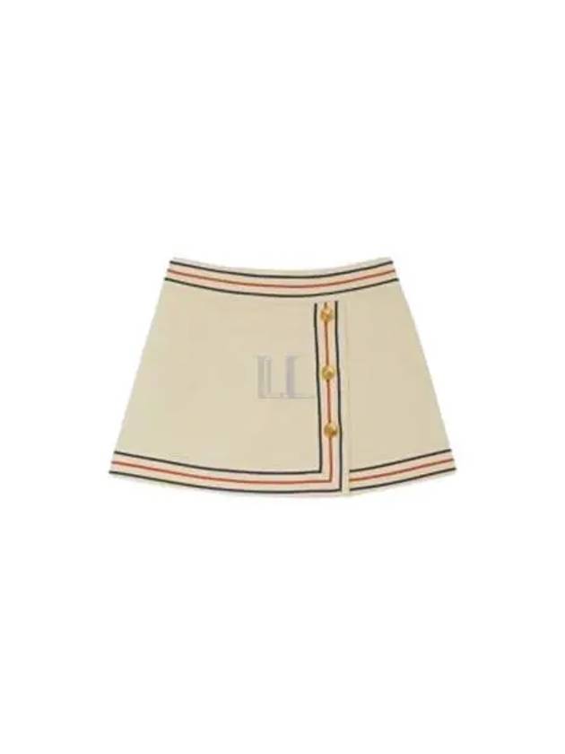 Cotton Linen Short A-Line Skirt Ivory - GUCCI - BALAAN 2