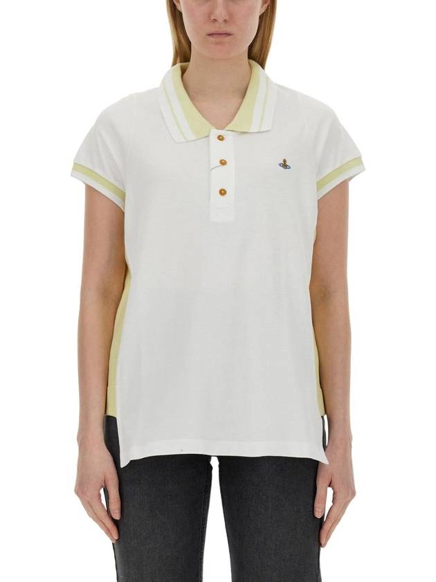 Embroidered ORB Polo Shirt White - VIVIENNE WESTWOOD - BALAAN 4