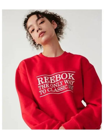 Classic Letter Sweatshirt Red - REEBOK - BALAAN 1