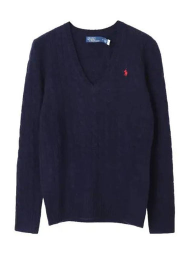 Cable knit wool cashmere neck sweater - POLO RALPH LAUREN - BALAAN 1