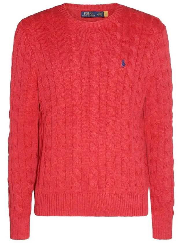 Embroidery Logo Cable Knit Top Red - POLO RALPH LAUREN - BALAAN 3