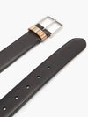 Men's Signature Stripe Keeper Leather Belt Black - PAUL SMITH - BALAAN.