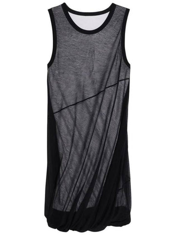 Bubble Knit Sleeveless Midi Dress Black - HELMUT LANG - BALAAN 1