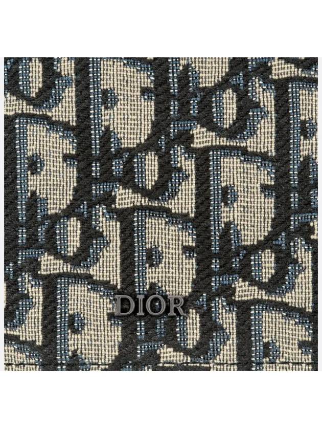 Oblique Jacquard Compact Coin Half Wallet Beige Black - DIOR - BALAAN 7